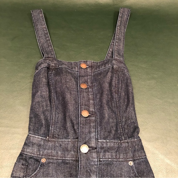NWOT A New Day Jean Denim Sleeveless Cotton Apron Dress w Criss Cross Back - Picture 10 of 16